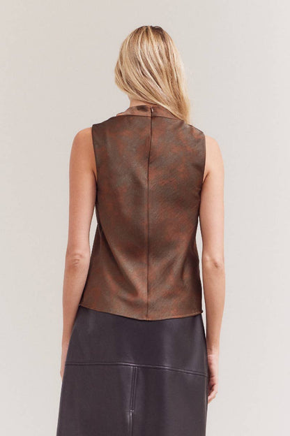 Shirred Satin Top