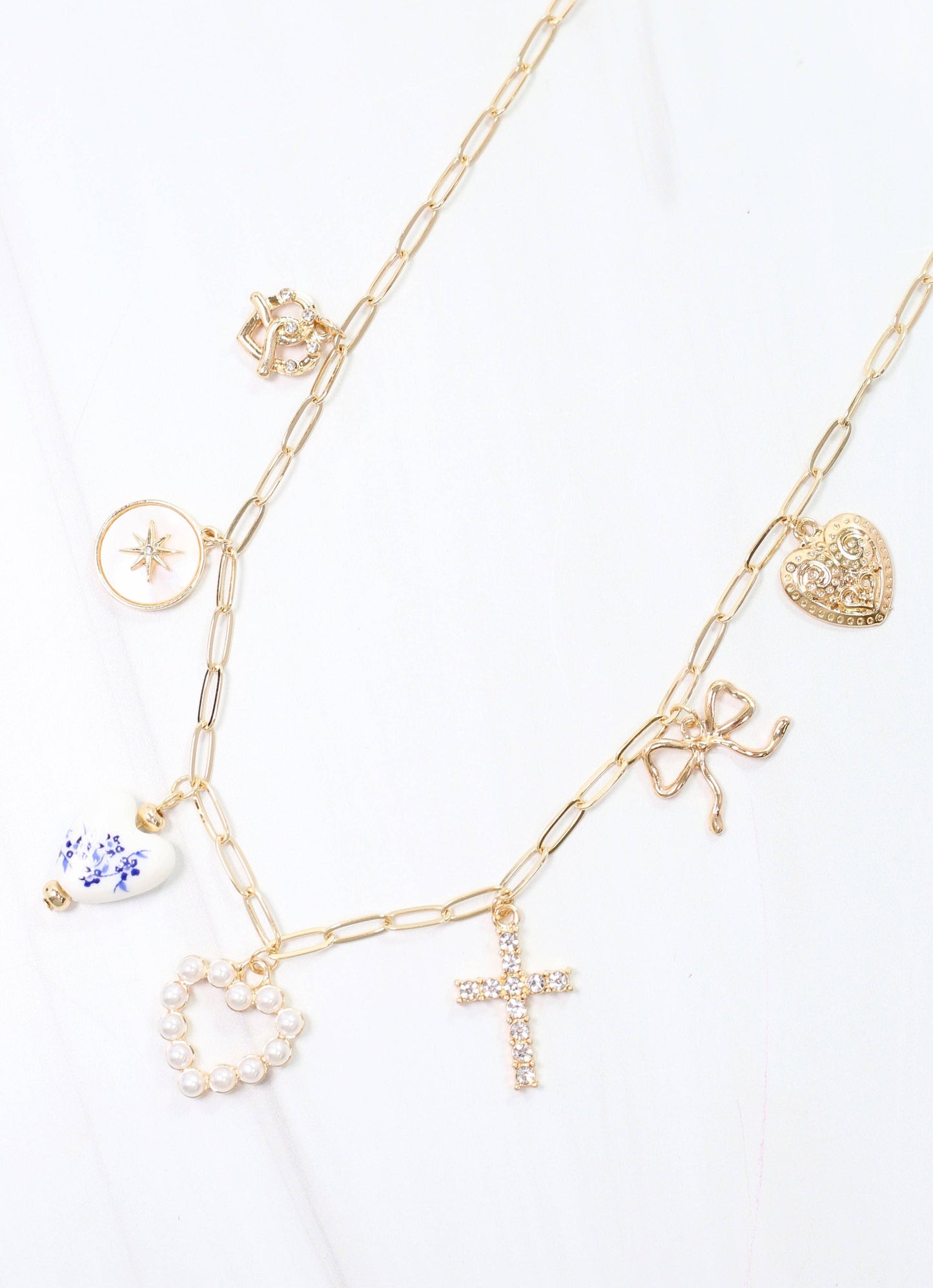 Caroline Hill Mario Charm Necklace Gold