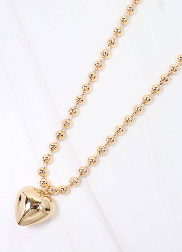 Caroline Hill Betty Ann Heart Necklace Gold
