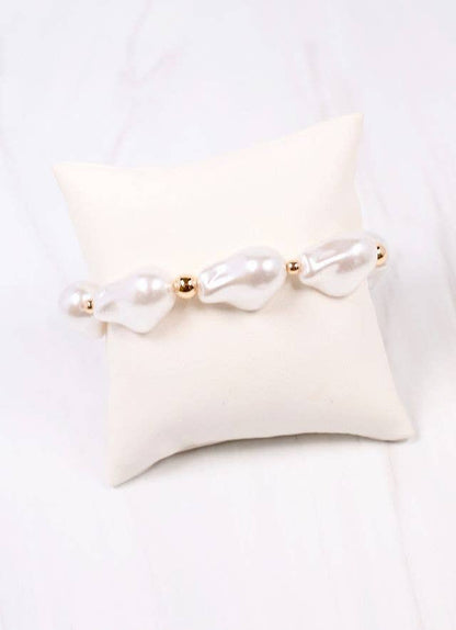 Caroline Hill Jerald Pearl Bracelet CREAM