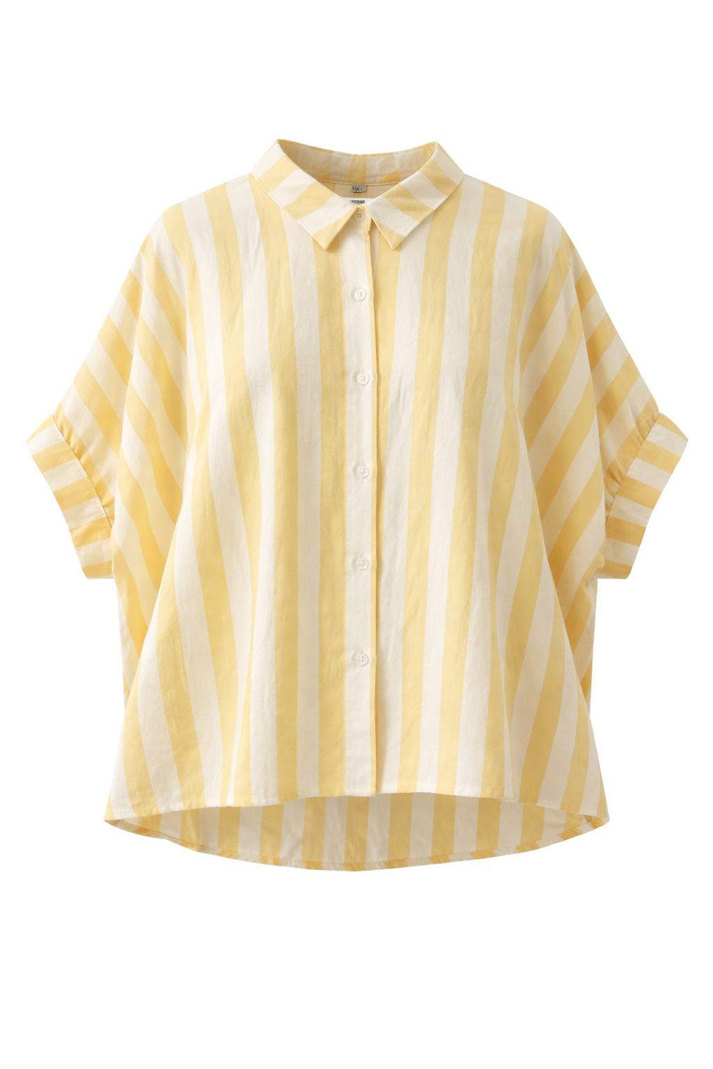 yellow striped button up top