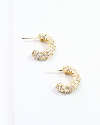 Caroline Hill Lancaster CZ Hoop Earring Gold