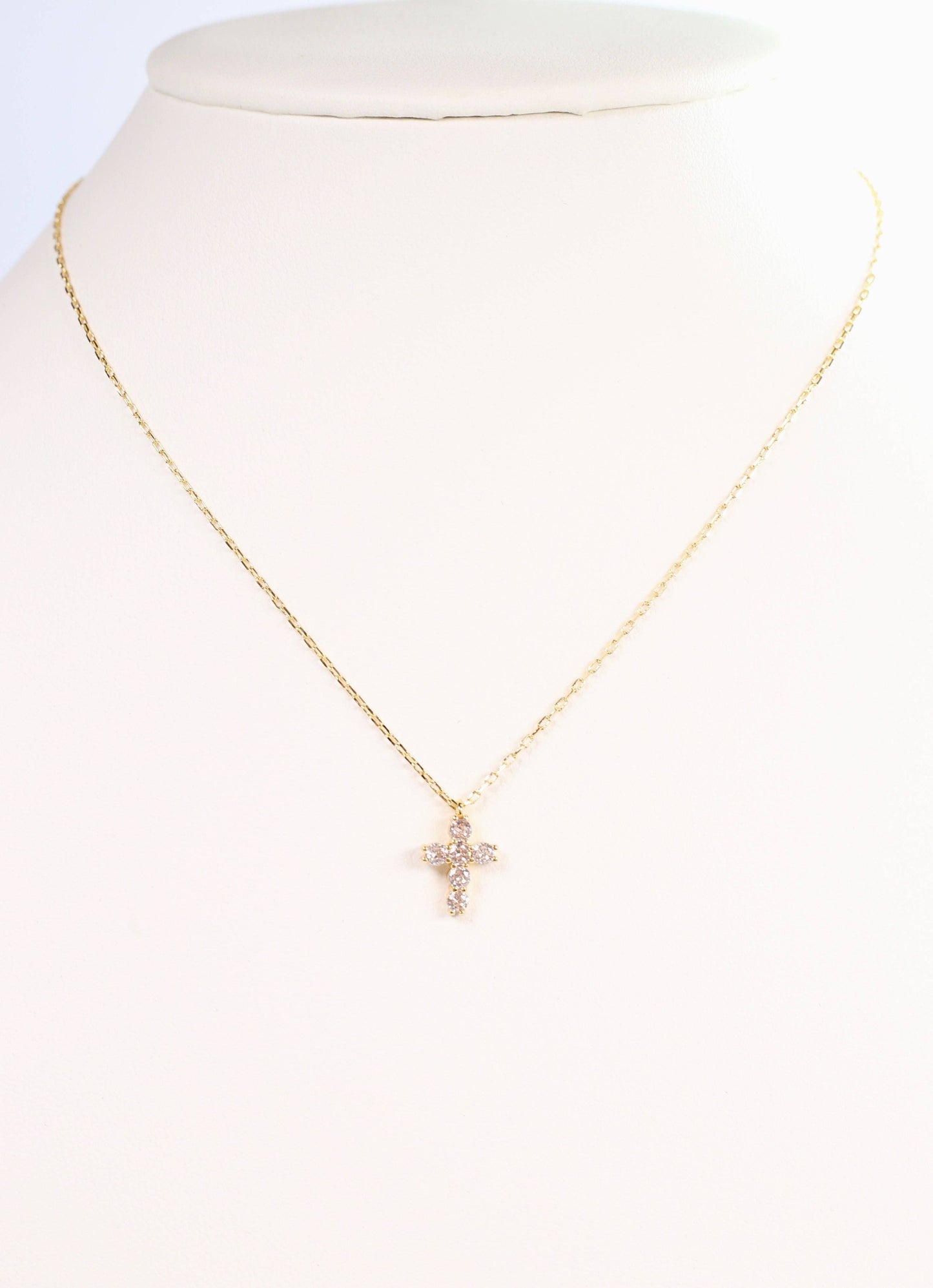 Pontiac CZ Cross Necklace GOLD