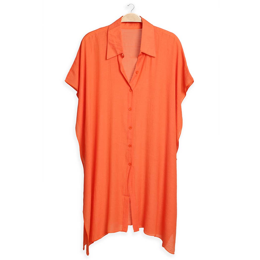 Women's Oversized Long Sleeveless Shirt Cover Up