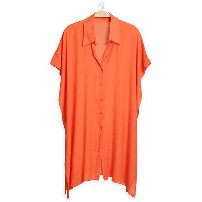 Women's Oversized Long Sleeveless Shirt Cover Up