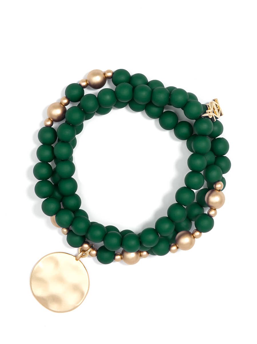 Zenzii Matte Beaded Wrap Charm Bracelet