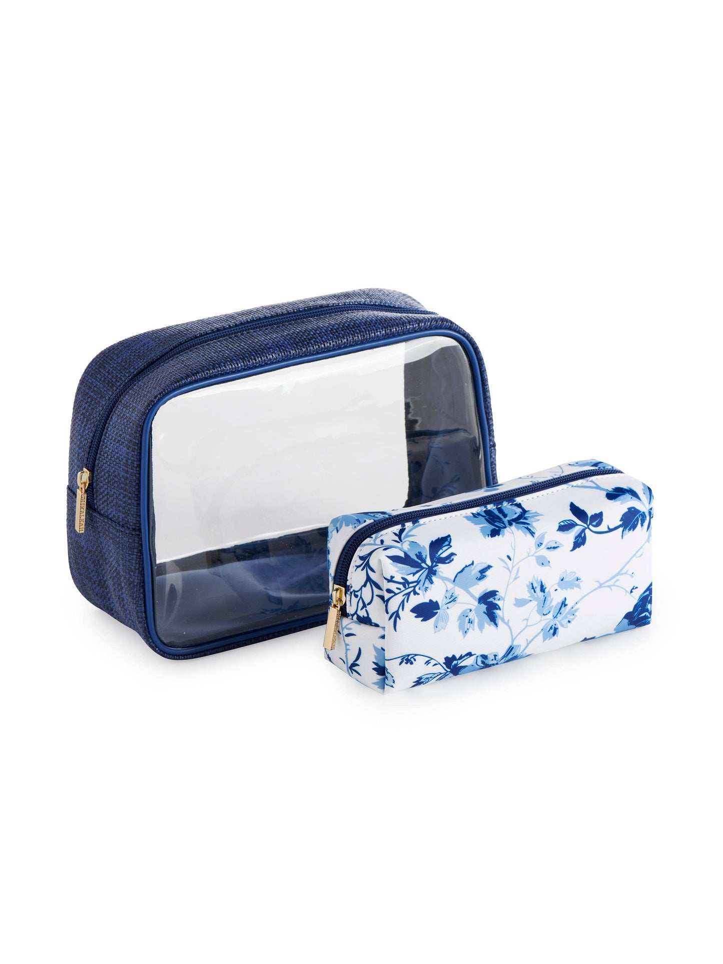 Blue set of 2 cosmetic cases