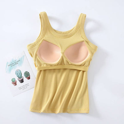 Athleisure built-in bra rib tank top