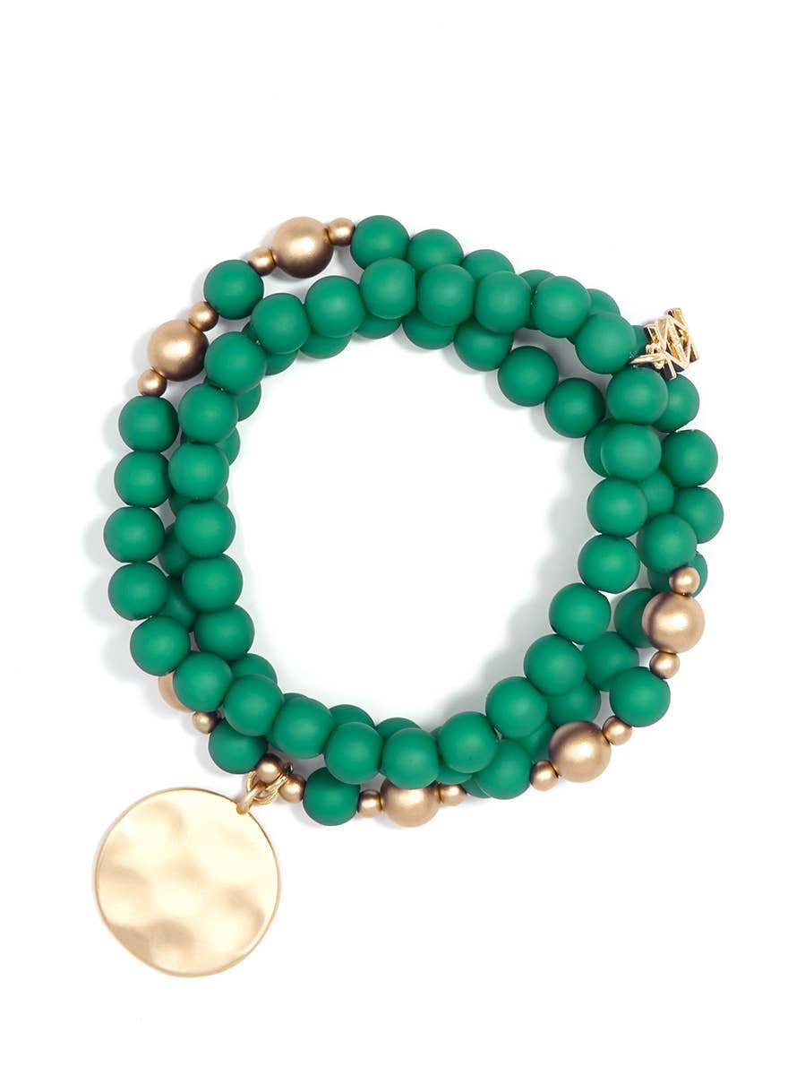 Zenzii Matte Beaded Wrap Charm Bracelet