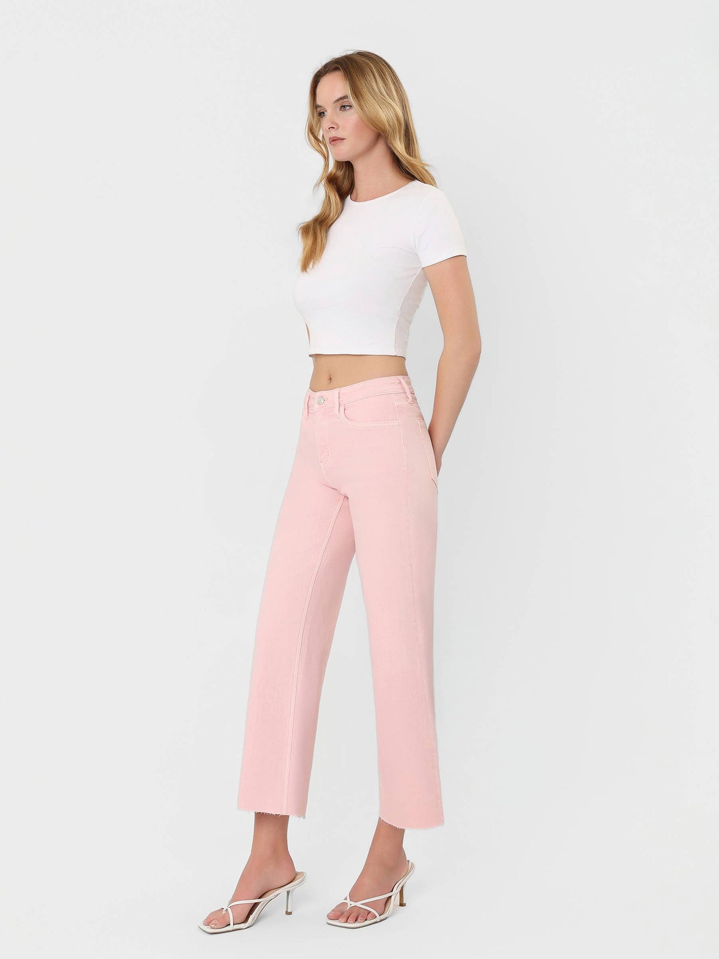 Vervet High Rise Pink Cropped