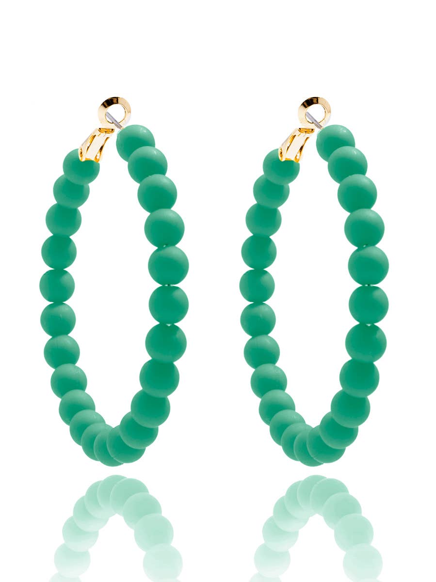 Zenzii Matte Beaded Hoop Earring