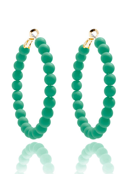 Zenzii Matte Beaded Hoop Earring