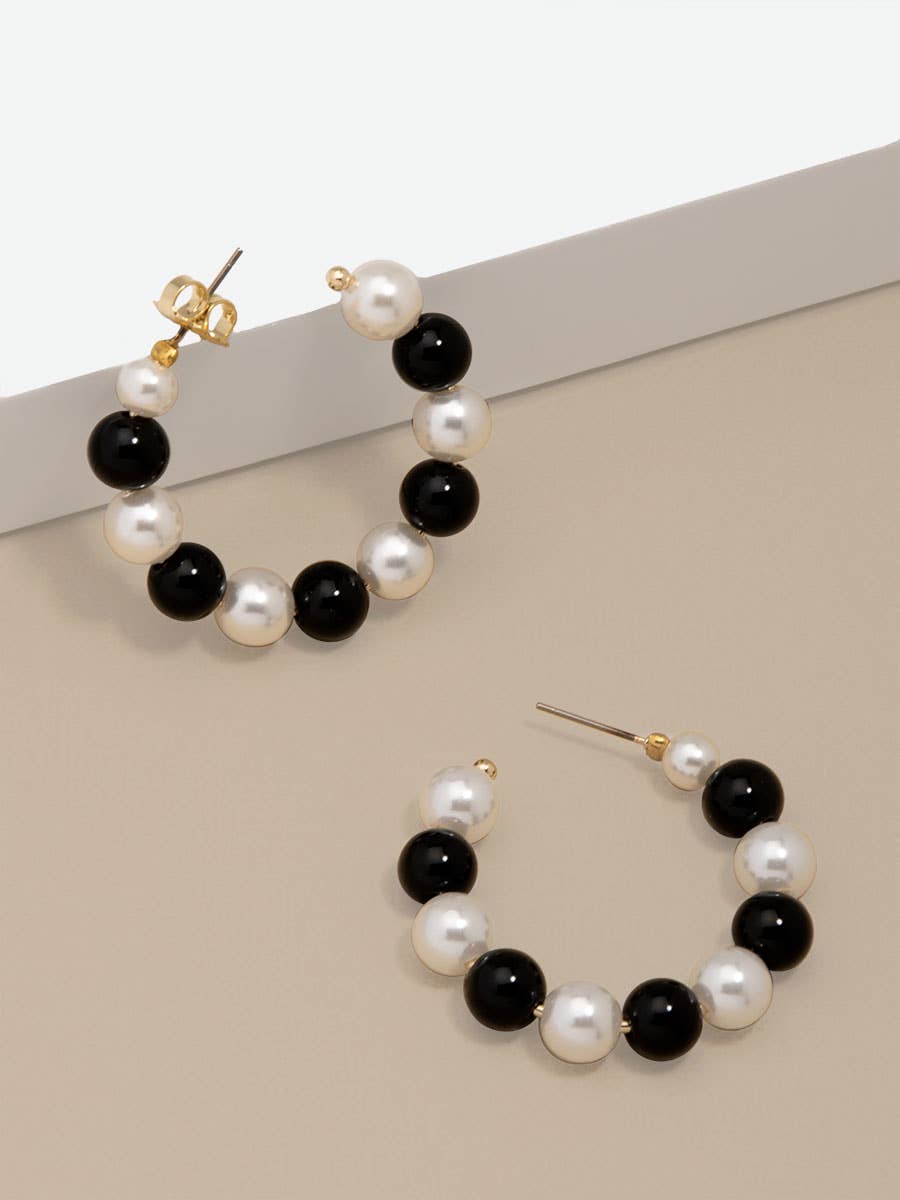 Zenzii Classic Pearl Hoop Earrings