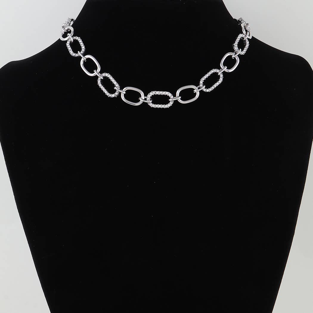 Bejeweled Link Chain Necklace