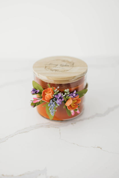 Decorated Candle. Mothers Day, Birthday, Spring, Summer
