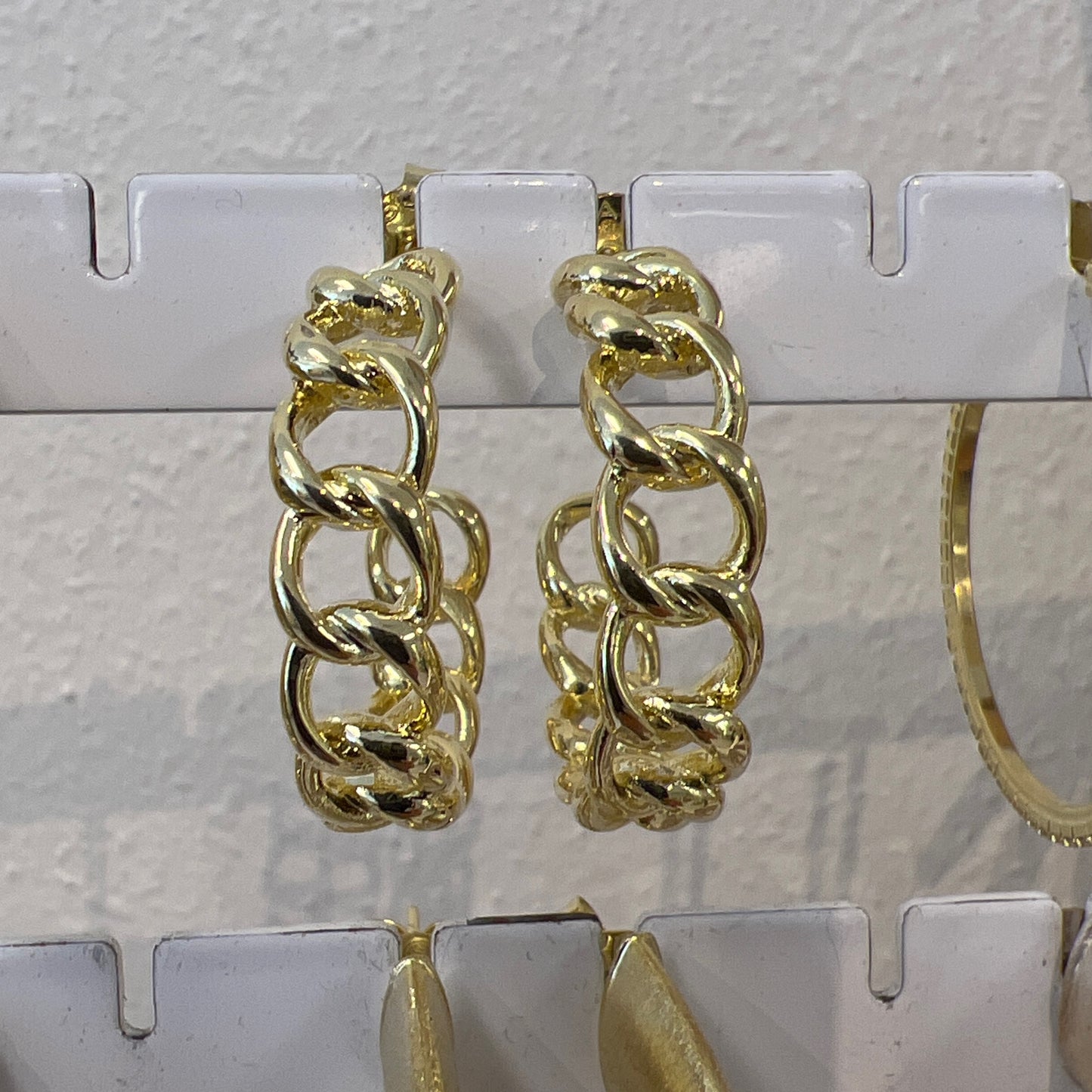 SF CHAIN HOOP petite gold