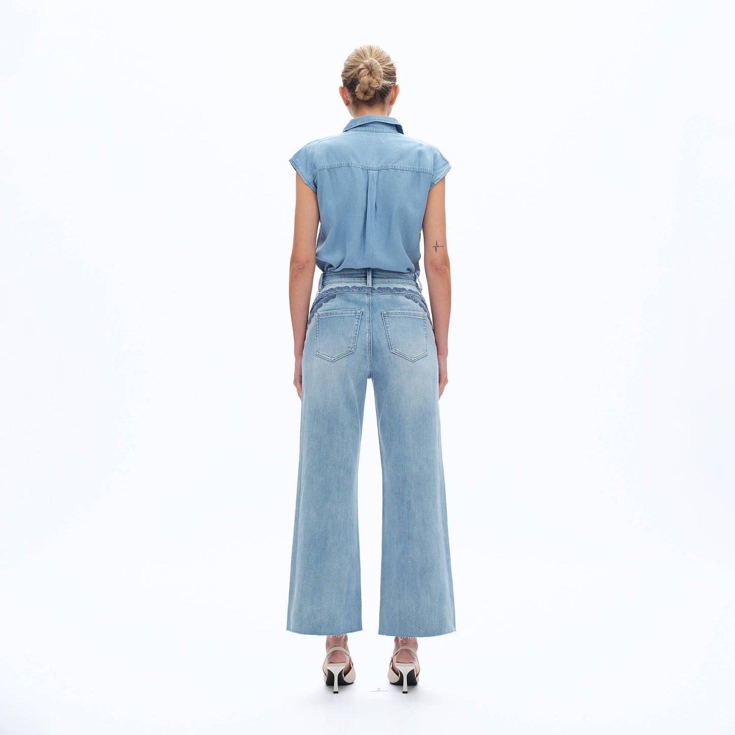High Rise Embroidered Denim by Bayeas