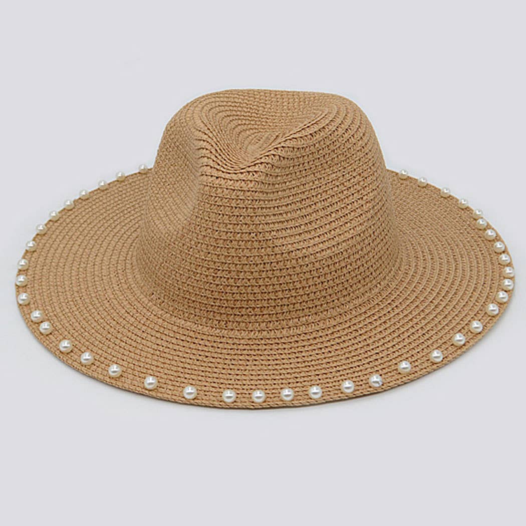 Beaded straw hat