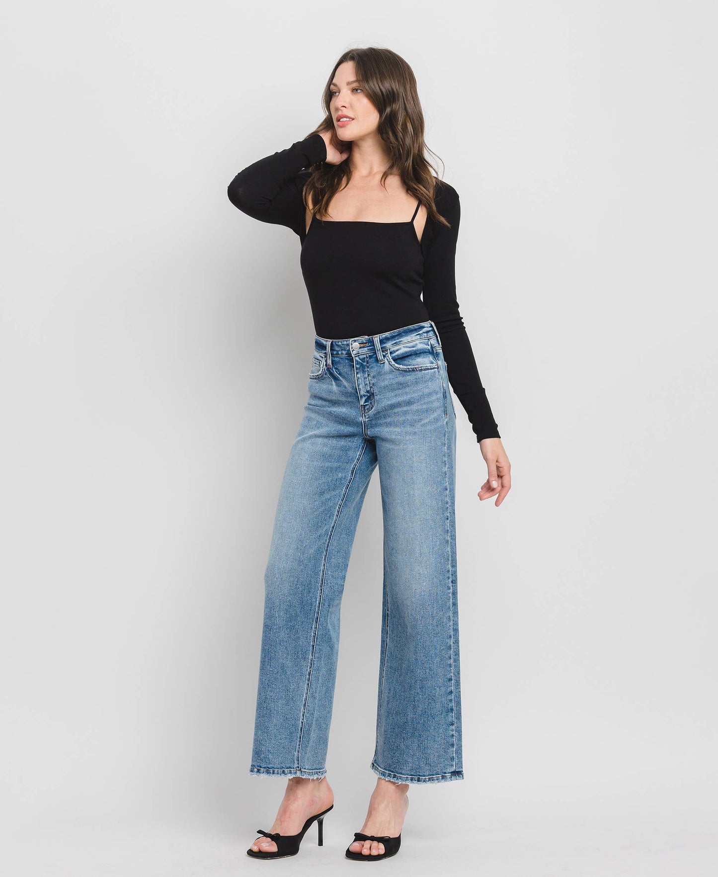 Flying Monkey High Rise Wide Leg Jeans