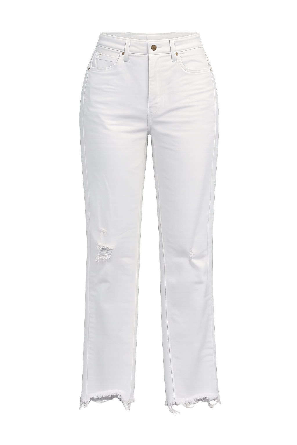 Vervet Olivia White Raw Hem