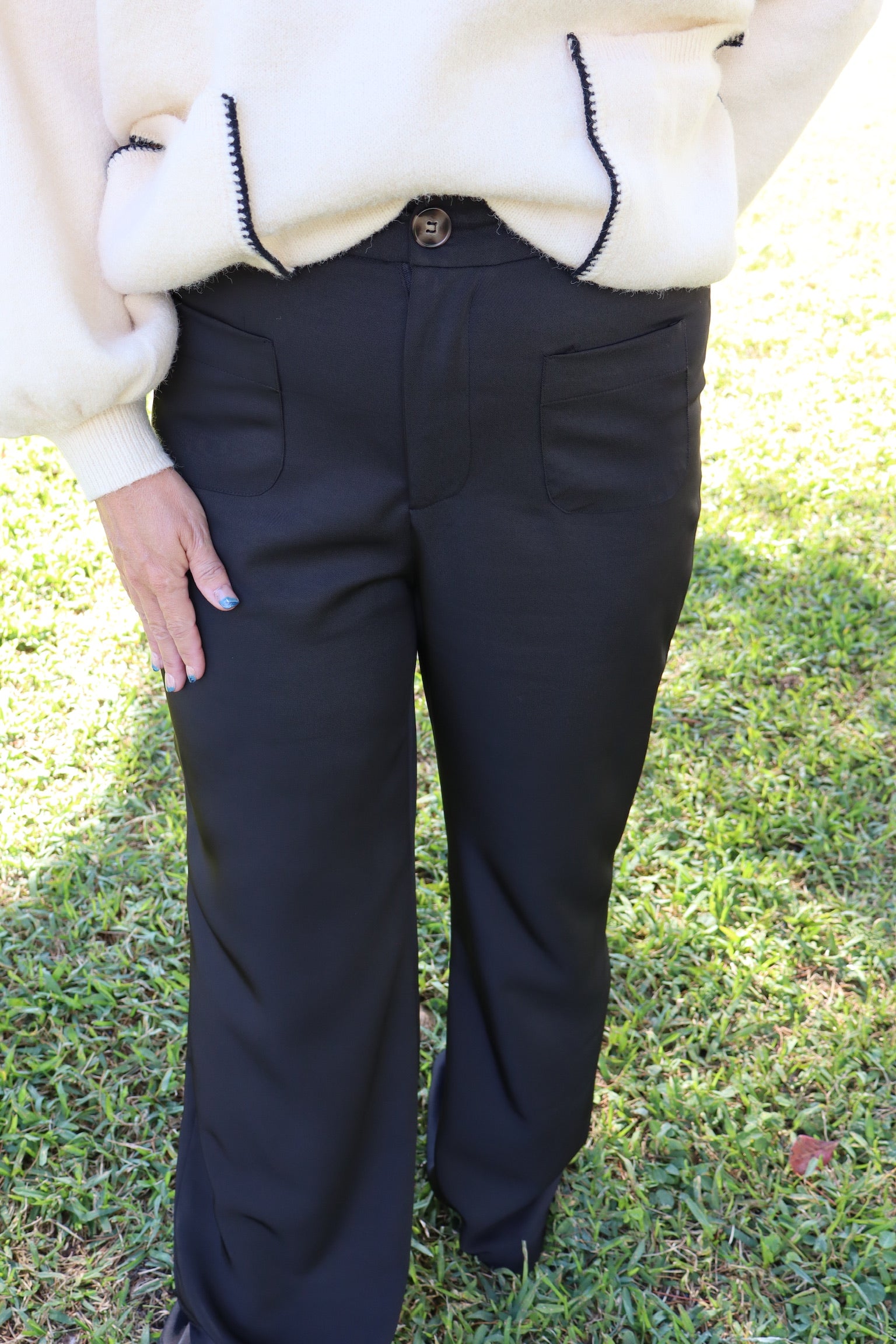 black slacks