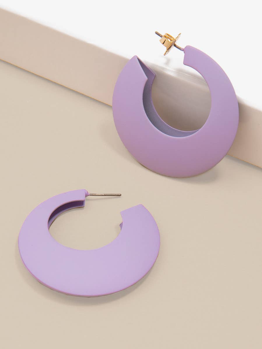 Zenzii Abstract Painted Metal Hoop Earring