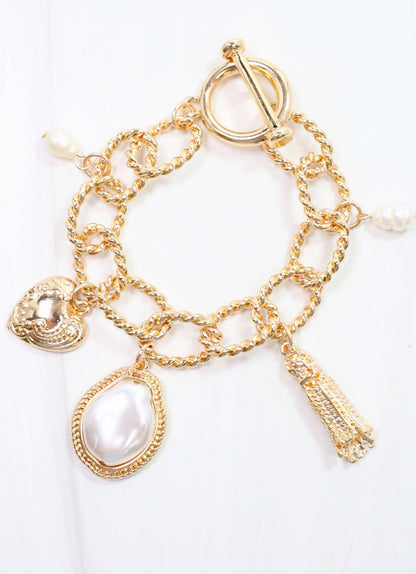 Caroline Hill Gemma Charm Bracelet Gold