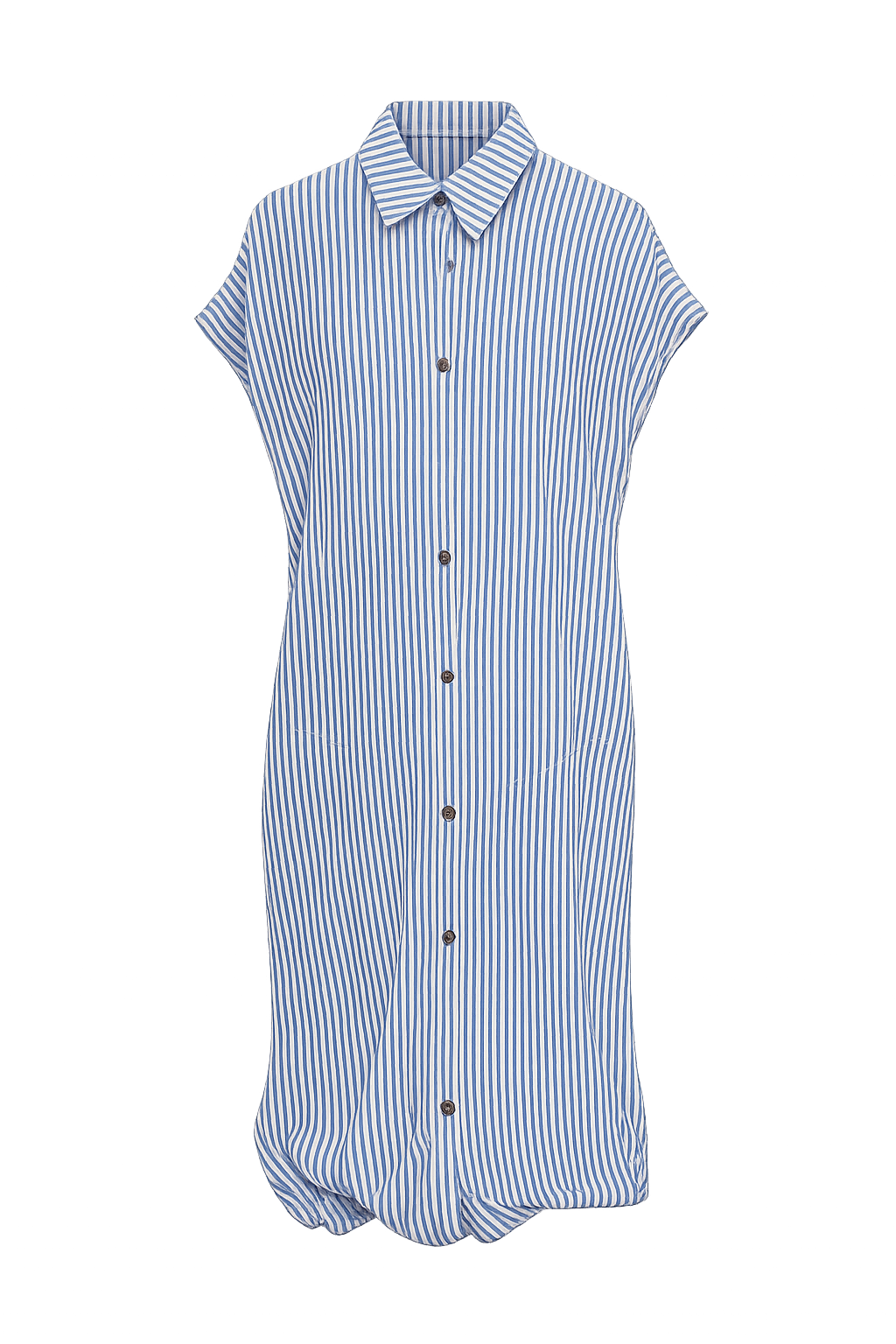 blue striped shirt dress