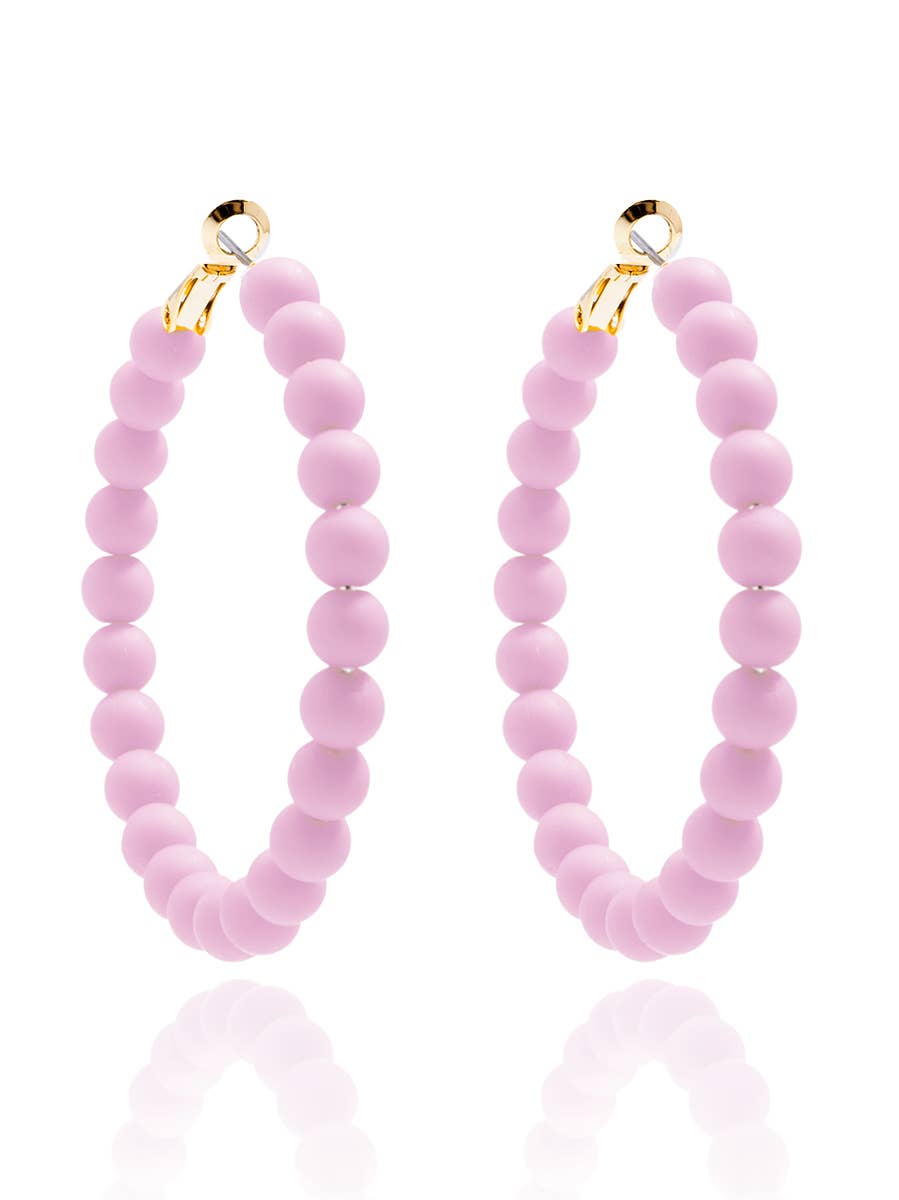 Zenzii Matte Beaded Hoop Earring