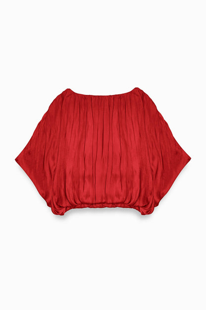 Grecian Drape Bubble Blouse