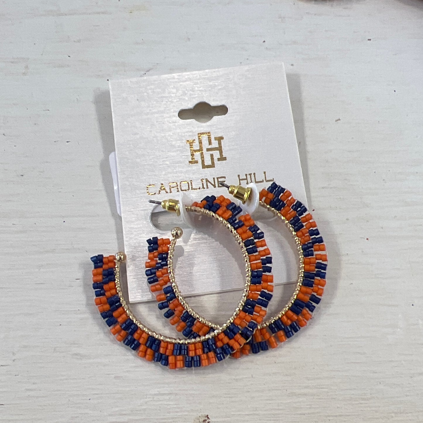 Caroline Hill orange/navy hoops