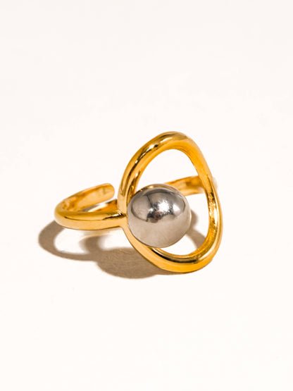Sibylle 18K Gold Non-Tarnish Two Tone Round Ring