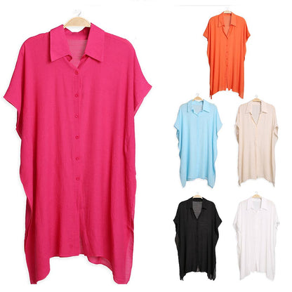 Women's Oversized Long Sleeveless Shirt Cover Up