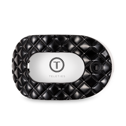 Flat Round Hair Clip | Large | Jet Black Quilted