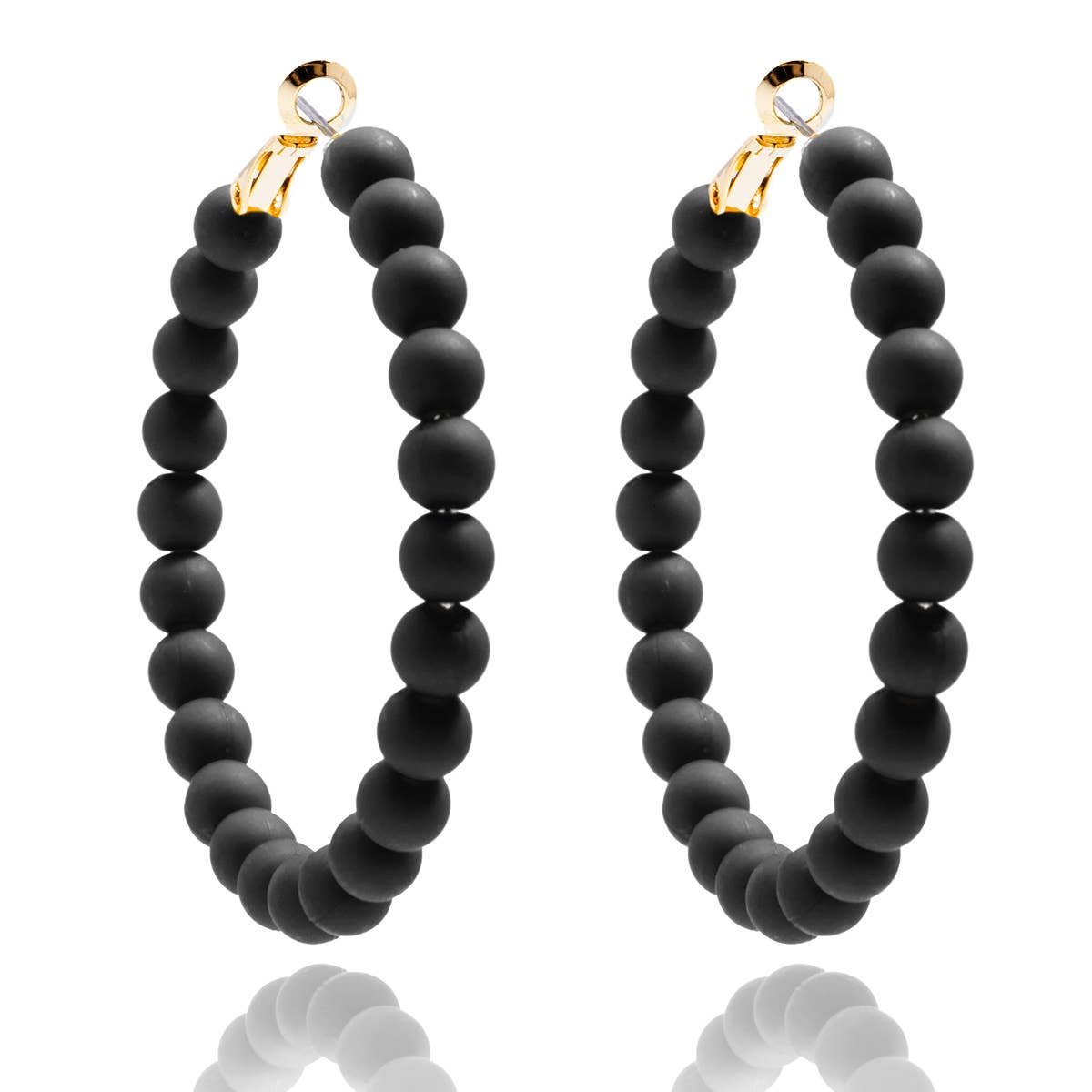 Zenzii Matte Beaded Hoop Earring