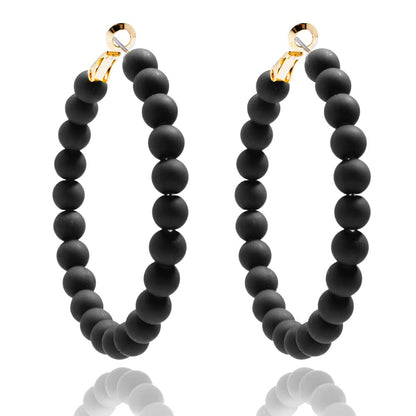 Zenzii Matte Beaded Hoop Earring