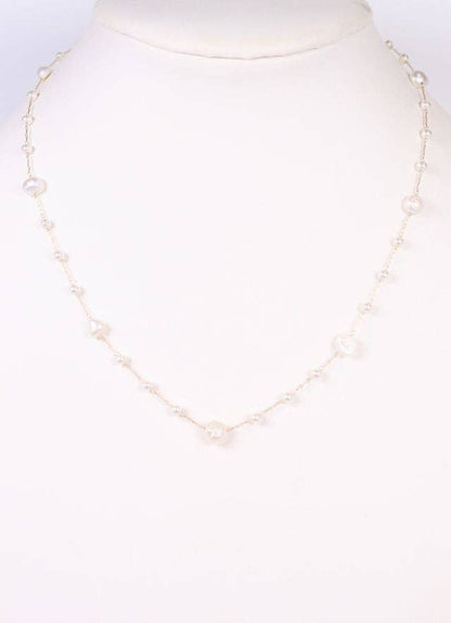 Roonie Pearl Lined Necklace CREAM