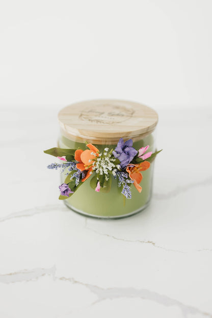 Decorated Candle, MotherDay, Birthday, Spring. Summer