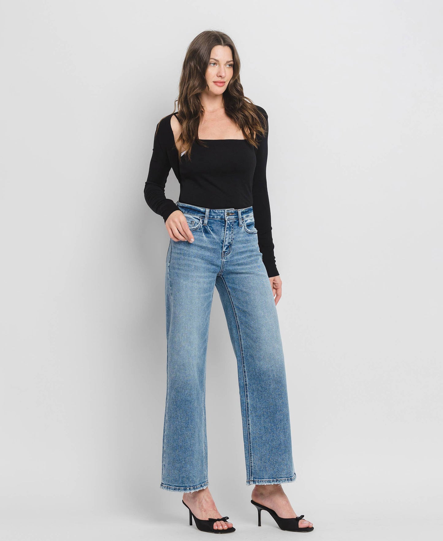 Flying Monkey High Rise Wide Leg Jeans