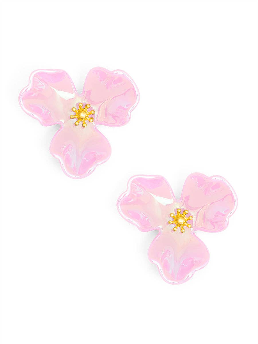 Zenzii Iridescent Resin 3-Petal Stud Earring