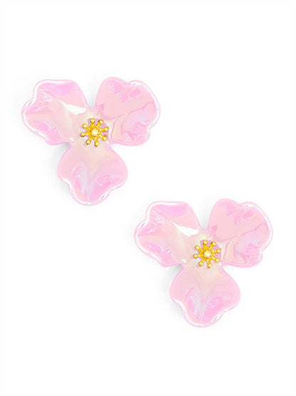 Zenzii Iridescent Resin 3-Petal Stud Earring