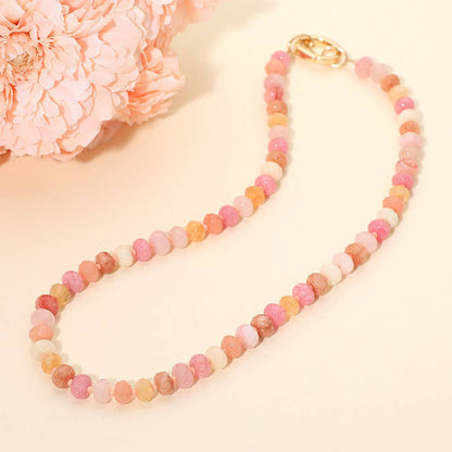 Faceted Pebble Beaded Necklace