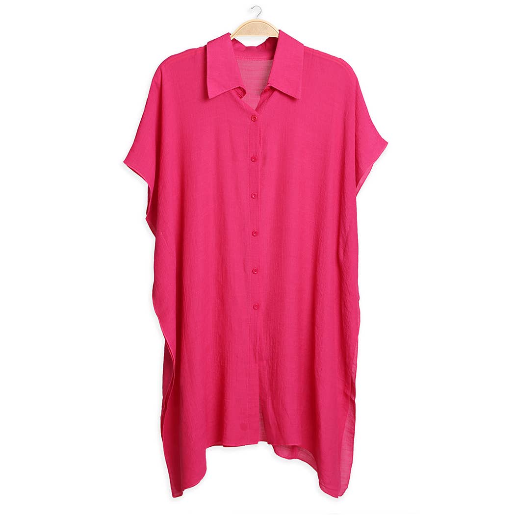 Women's Oversized Long Sleeveless Shirt Cover Up