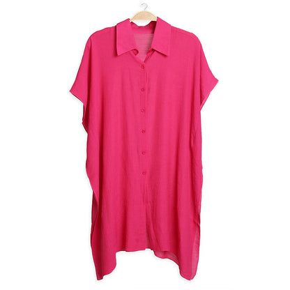 Women's Oversized Long Sleeveless Shirt Cover Up