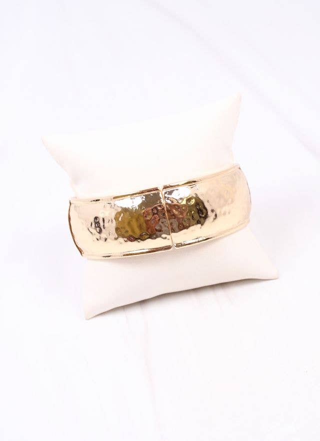 Caroline Hill Sarafina Hammered Bracelet GOLD