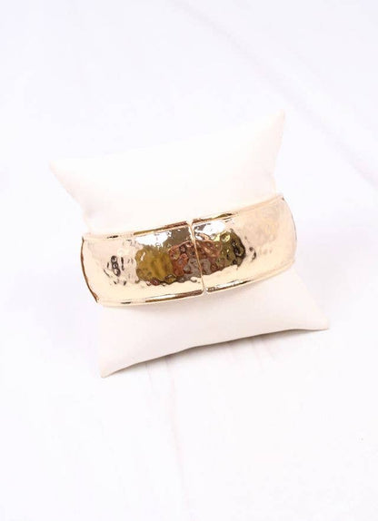 Caroline Hill Sarafina Hammered Bracelet GOLD