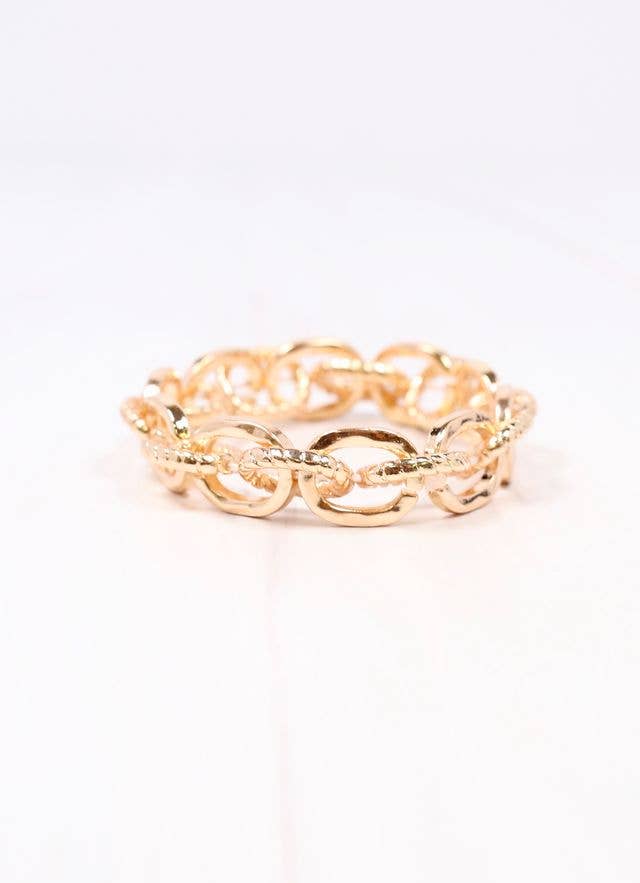 Caroline Hill Mason Link Stretch Bracelet GOLD