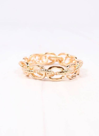 Caroline Hill Mason Link Stretch Bracelet GOLD