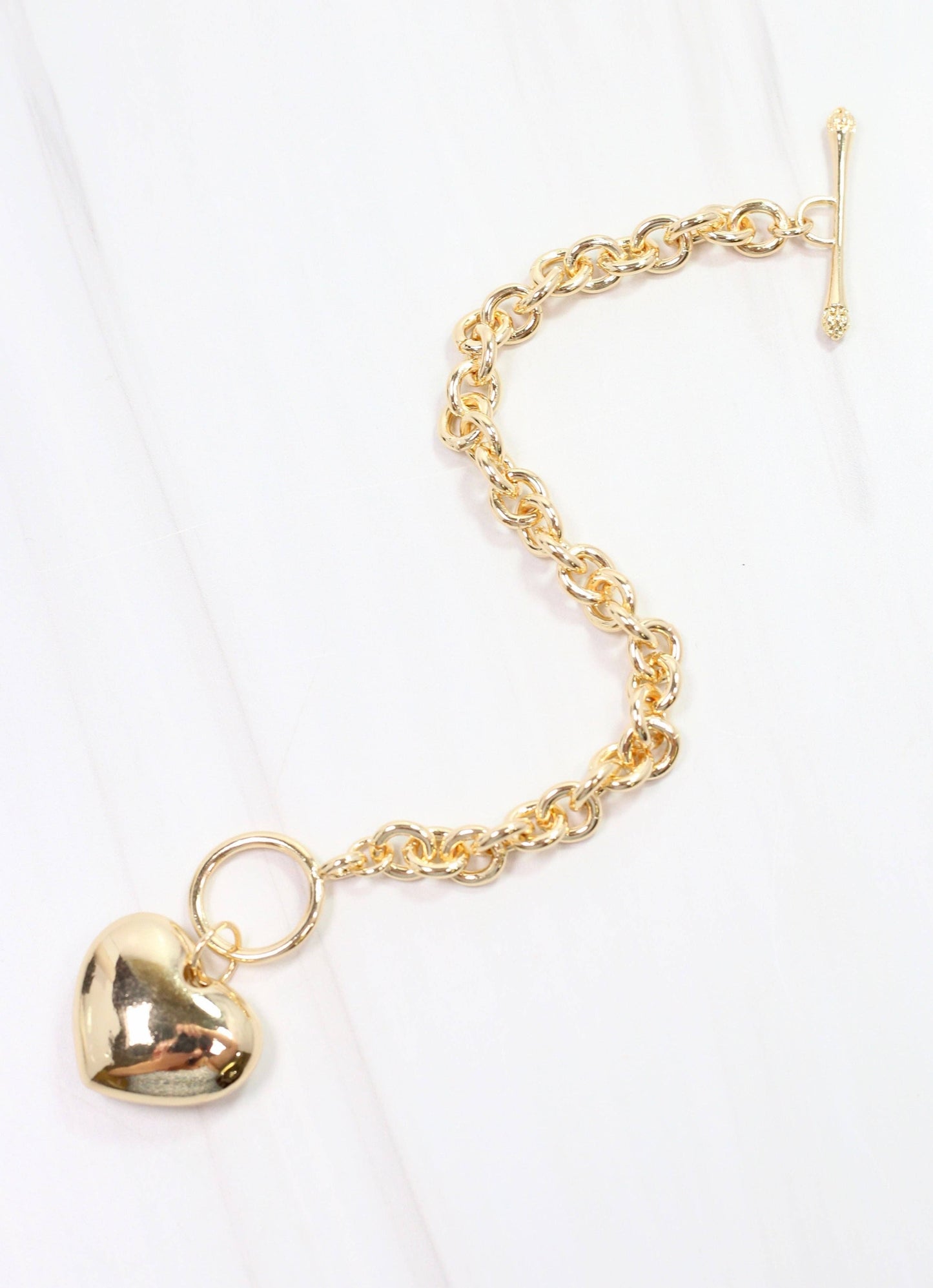 Caroline Hill Huston Heart Bracelet Gold