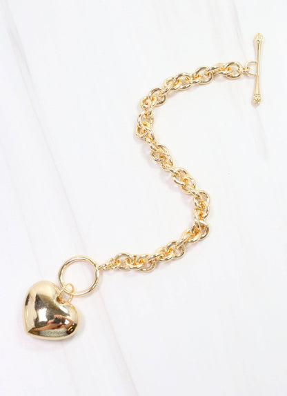 Caroline Hill Huston Heart Bracelet Gold
